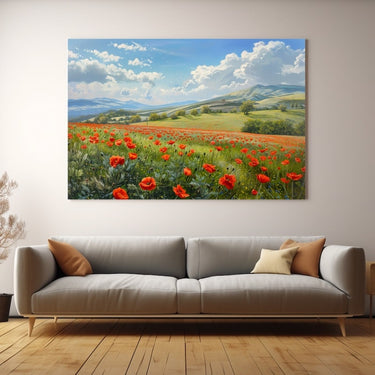 Peinture Acrylique Champ De Coquelicots